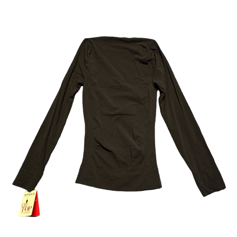 Spanx On Top And In Control Sophisticated Long Sleeve Crew Neck Top 1X Brown - Picture 3 of 16